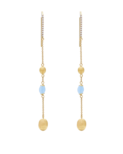 Nanis 18k Yellow Gold Diamond & Aquamarine Drop Earrings — photo 1 of 2