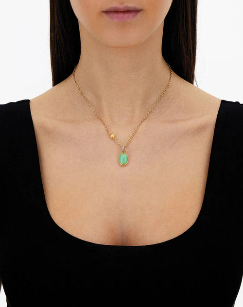 Nanis Lattementa Boules Charm 18K Yellow Gold, Rock Crystal & Jadeite — photo 2 of 2