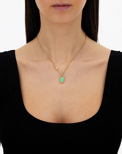 Nanis Lattementa Boules Charm 18K Yellow Gold, Rock Crystal & Jadeite — photo 2 of 2
