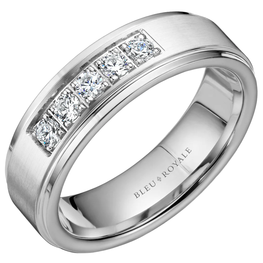 Crown Ring Bleu Royale Men's Band | 14K Gold | RYL-101WD75 — photo 1 of 2