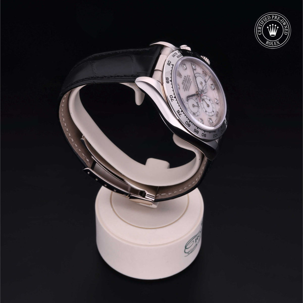 Rolex Certified Pre-Owned Cosmograph Daytona 16519 in 18 ct white gold with pink mother-of-pearl dial, image 33 of 40