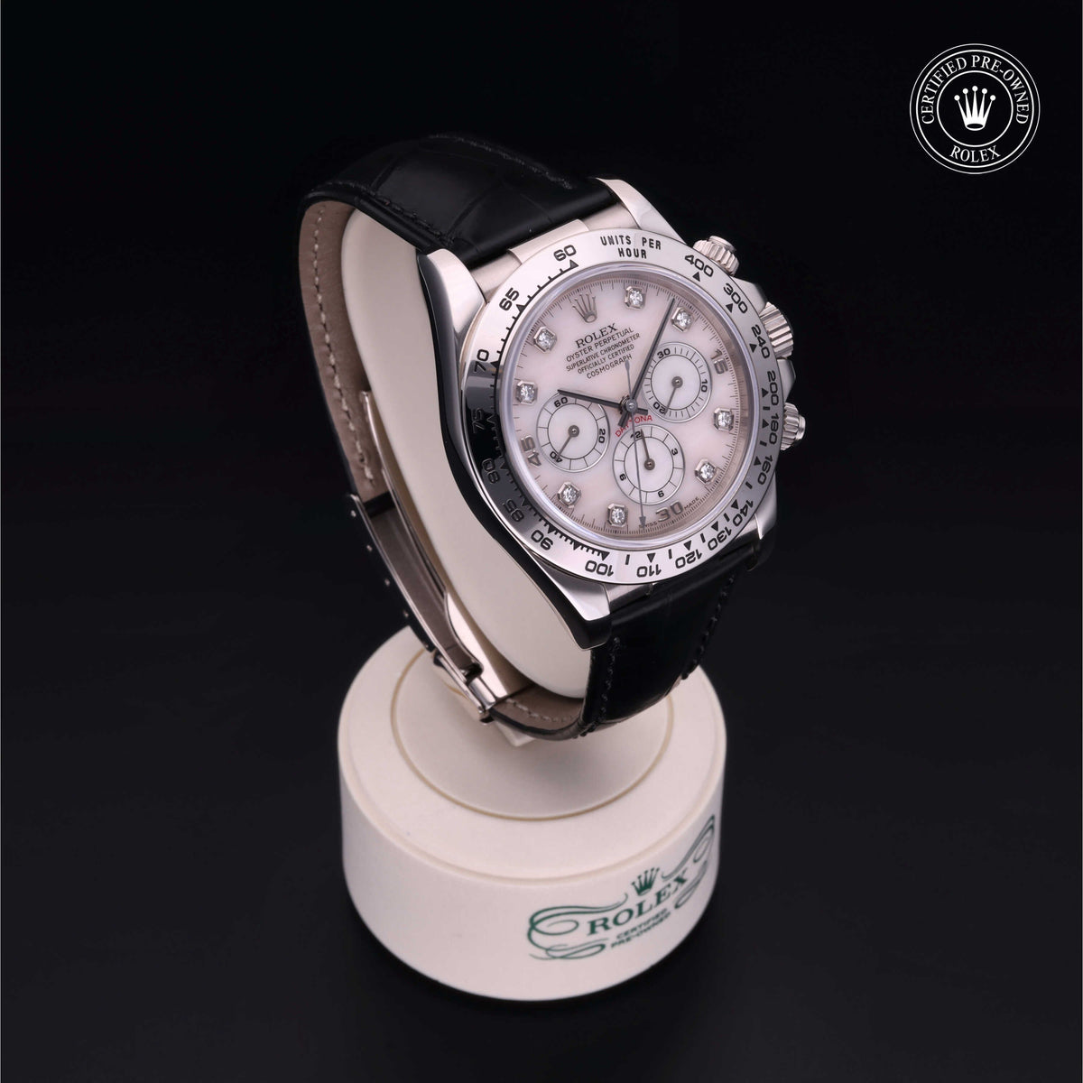 Rolex Certified Pre-Owned Cosmograph Daytona 16519 in 18 ct white gold with pink mother-of-pearl dial, image 37 of 40