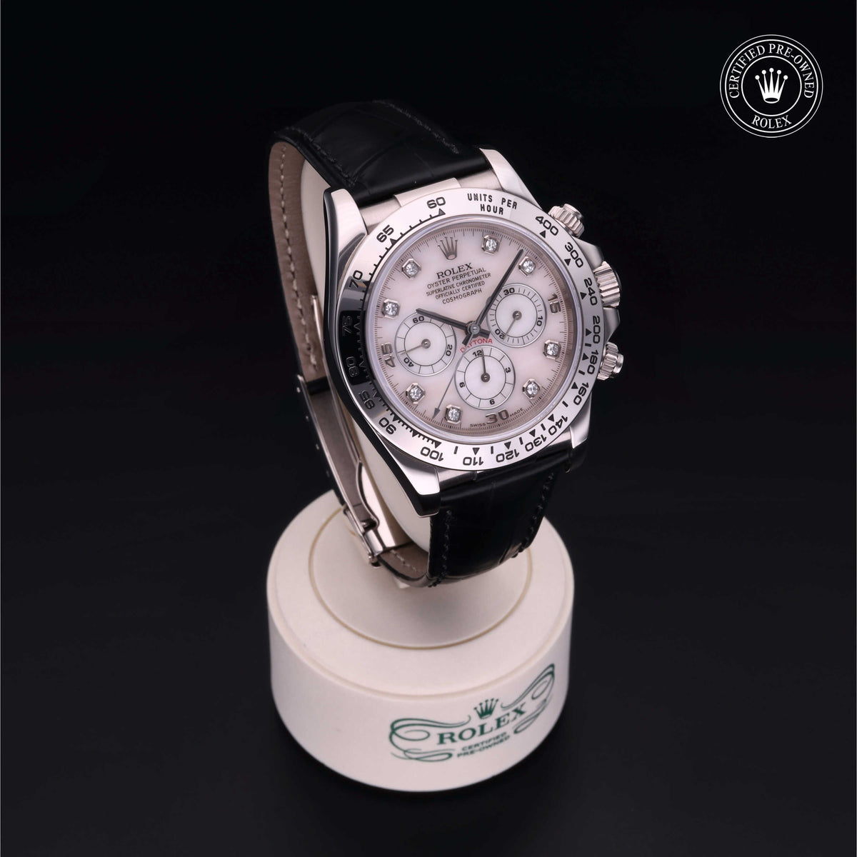 Rolex Certified Pre-Owned Cosmograph Daytona 16519 in 18 ct white gold with pink mother-of-pearl dial, image 38 of 40