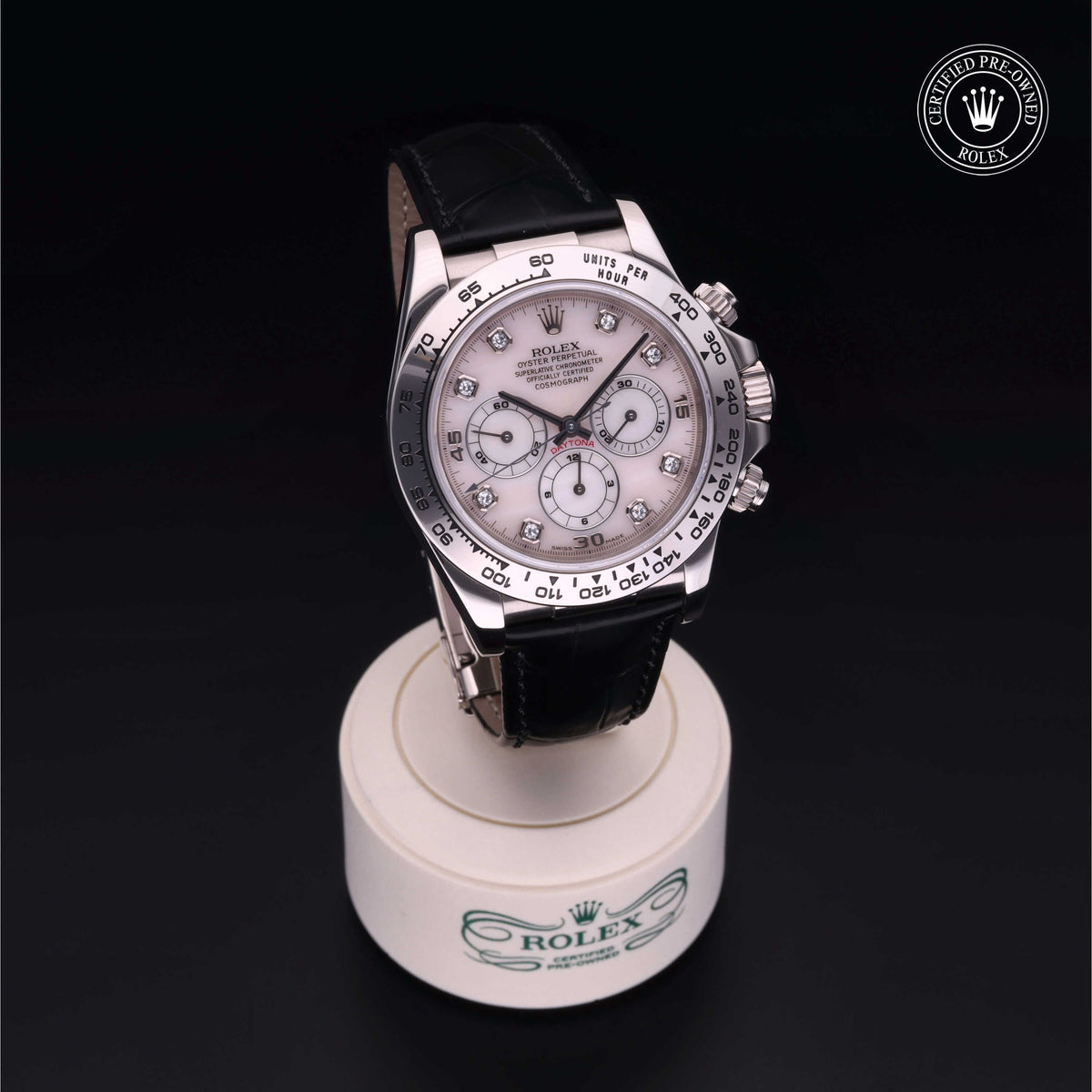 Rolex Certified Pre-Owned Cosmograph Daytona 16519 in 18 ct white gold with pink mother-of-pearl dial, image 39 of 40