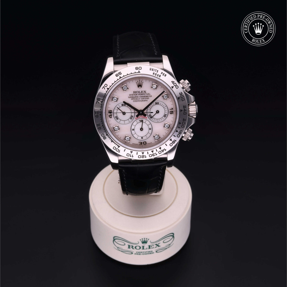 Rolex Certified Pre-Owned Cosmograph Daytona 16519 in 18 ct white gold with pink mother-of-pearl dial, image 40 of 40