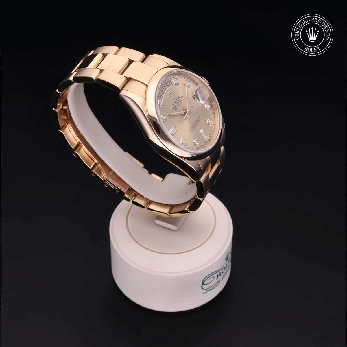 Rolex Certified Pre-Owned Day-Date 36 M118208 in 18 ct yellow gold with champagne dial, image 35 of 41