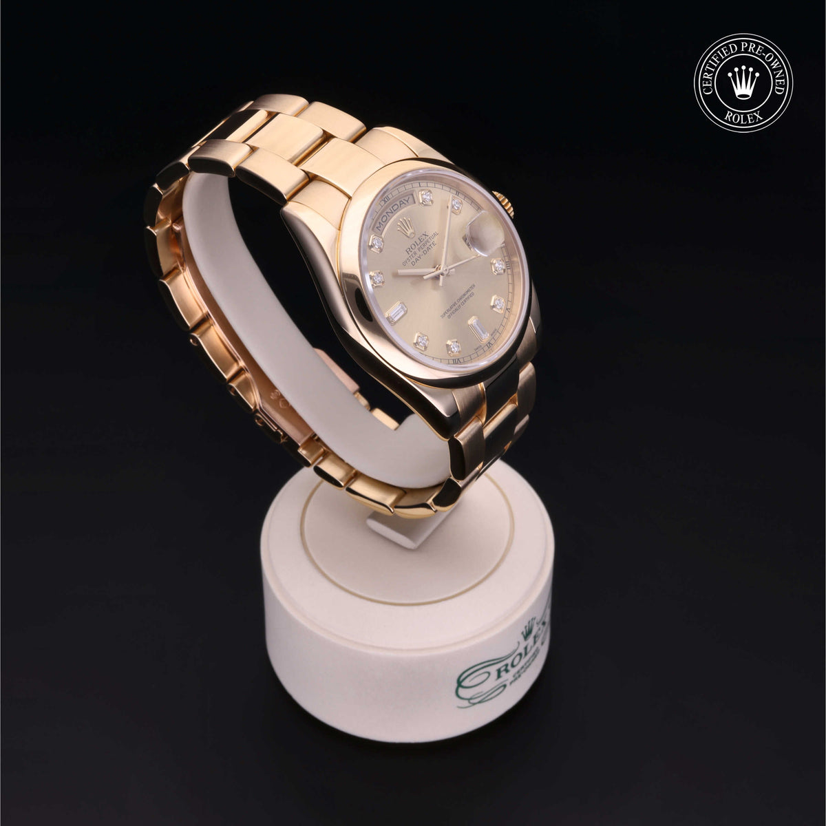 Rolex Certified Pre-Owned Day-Date 36 M118208 in 18 ct yellow gold with champagne dial, image 36 of 41