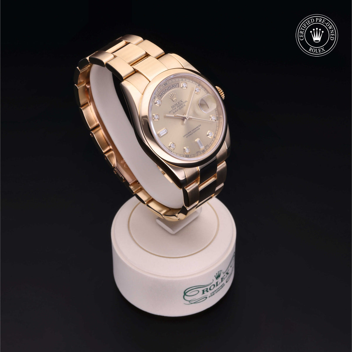 Rolex Certified Pre-Owned Day-Date 36 M118208 in 18 ct yellow gold with champagne dial, image 37 of 41