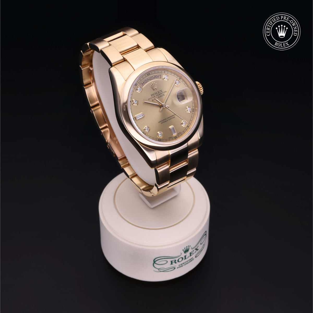 Rolex Certified Pre-Owned Day-Date 36 M118208 in 18 ct yellow gold with champagne dial, image 38 of 41