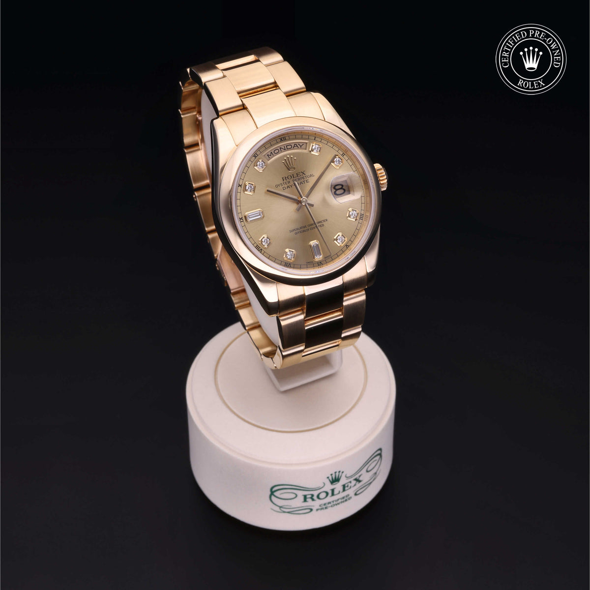 Rolex Certified Pre-Owned Day-Date 36 M118208 in 18 ct yellow gold with champagne dial, image 39 of 41