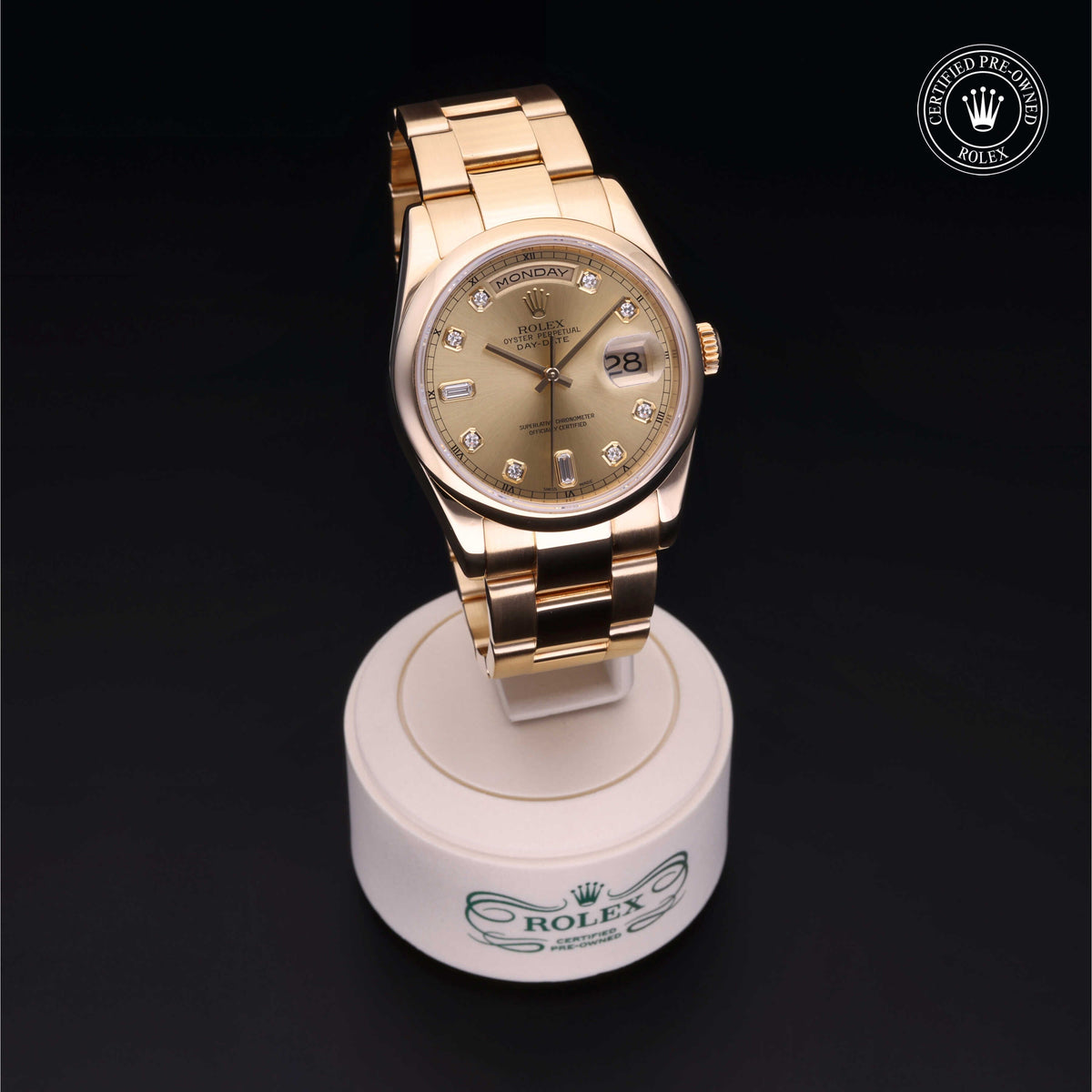 Rolex Certified Pre-Owned Day-Date 36 M118208 in 18 ct yellow gold with champagne dial, image 40 of 41