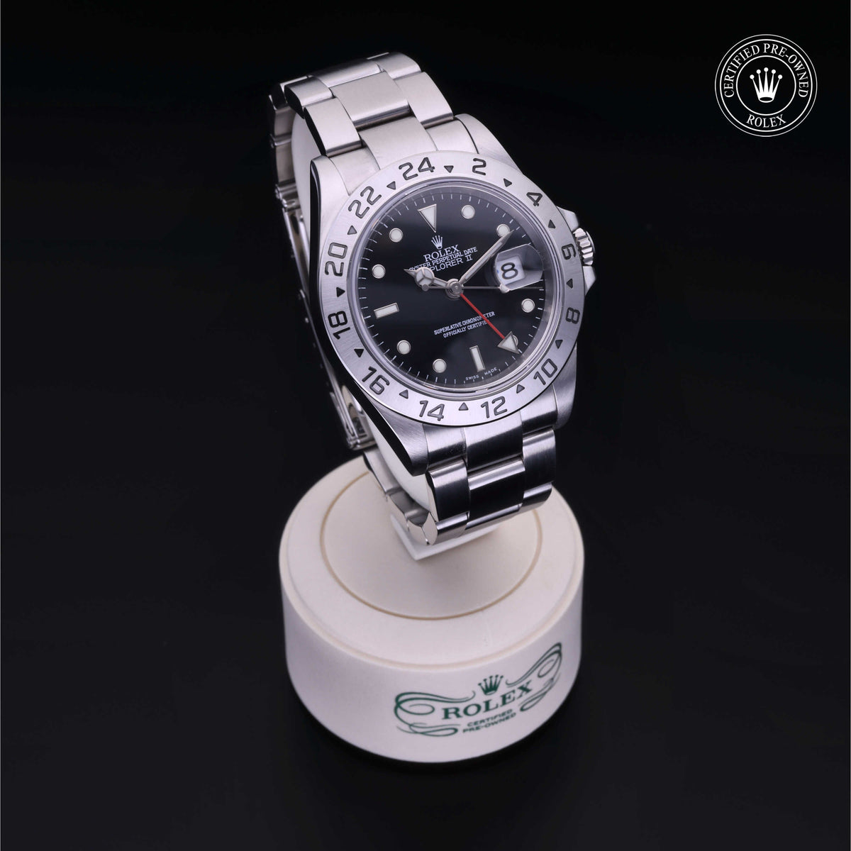 Rolex Certified Pre-Owned Explorer II M16570 in Oystersteel with black dial, image 39 of 41
