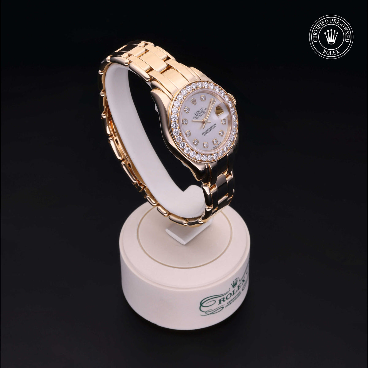 Rolex Certified Pre-Owned Pearlmaster 29 69298 in 18 ct yellow gold with white mother-of-pearl dial, image 37 of 41