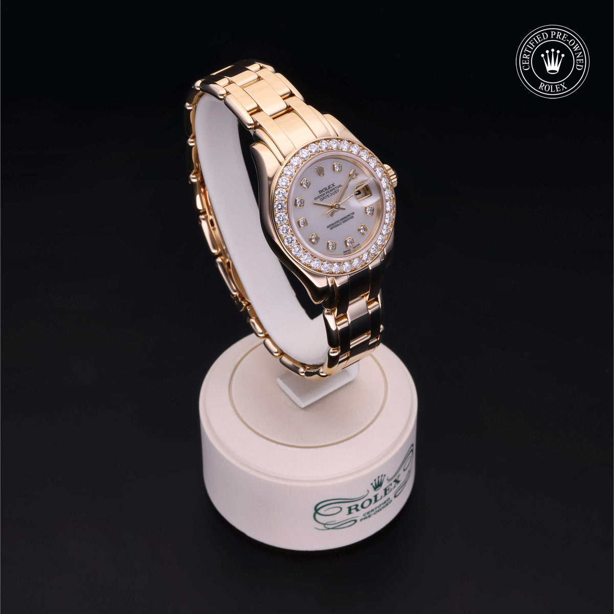 Rolex Certified Pre-Owned Pearlmaster 29 69298 in 18 ct yellow gold with white mother-of-pearl dial, image 38 of 41