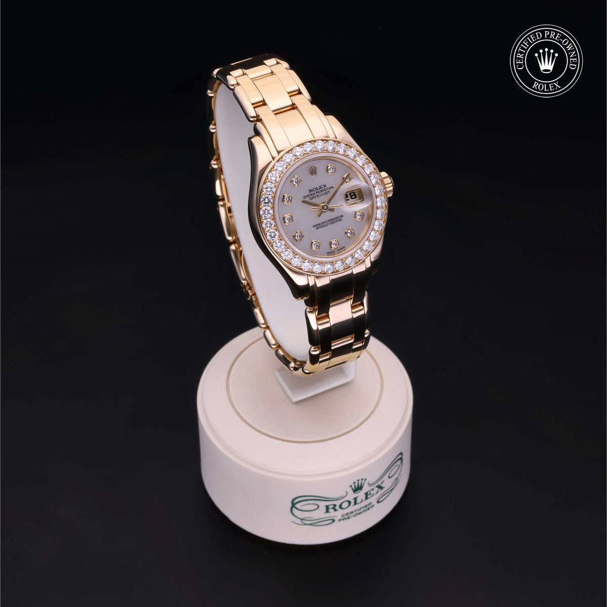 Rolex Certified Pre-Owned Pearlmaster 29 69298 in 18 ct yellow gold with white mother-of-pearl dial, image 39 of 41