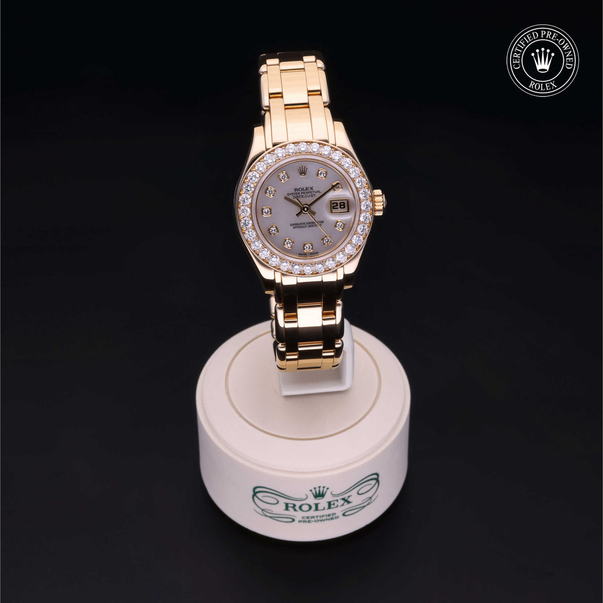 Rolex Certified Pre-Owned Pearlmaster 29 69298 in 18 ct yellow gold with white mother-of-pearl dial, image 41 of 41