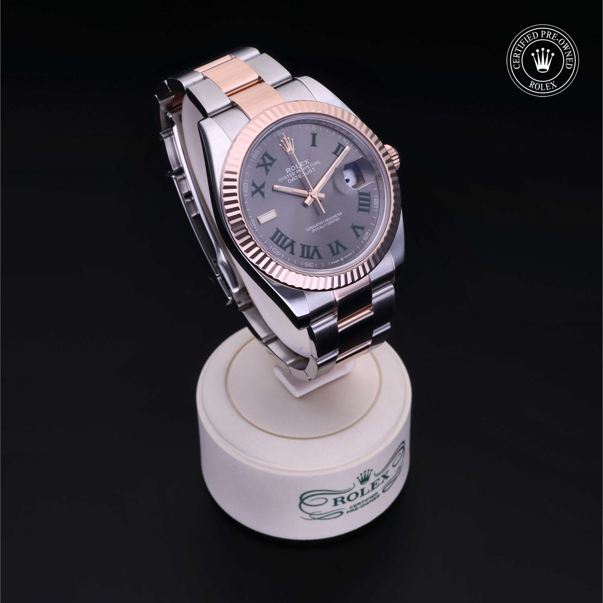 Rolex Certified Pre-Owned Datejust 41 M126331 in Oystersteel and Everose gold with slate dial, image 38 of 41