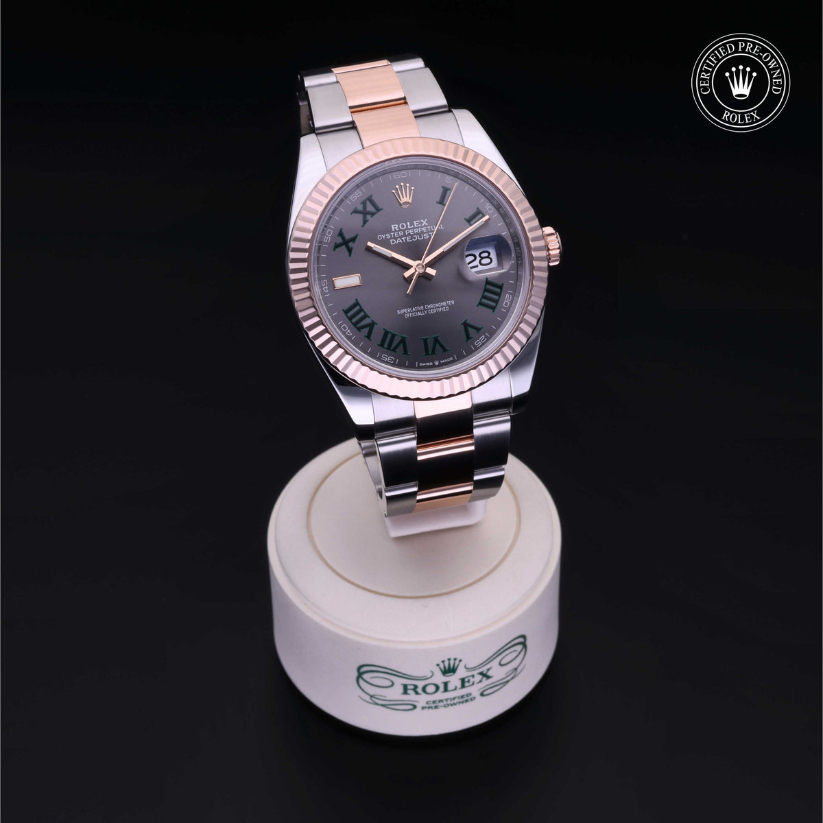 Rolex Certified Pre-Owned Datejust 41 M126331 in Oystersteel and Everose gold with slate dial, image 40 of 41