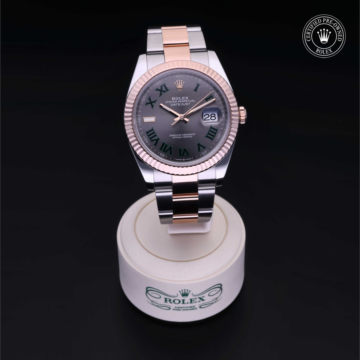 Rolex Certified Pre-Owned Datejust 41 M126331 in Oystersteel and Everose gold with slate dial, image 41 of 41