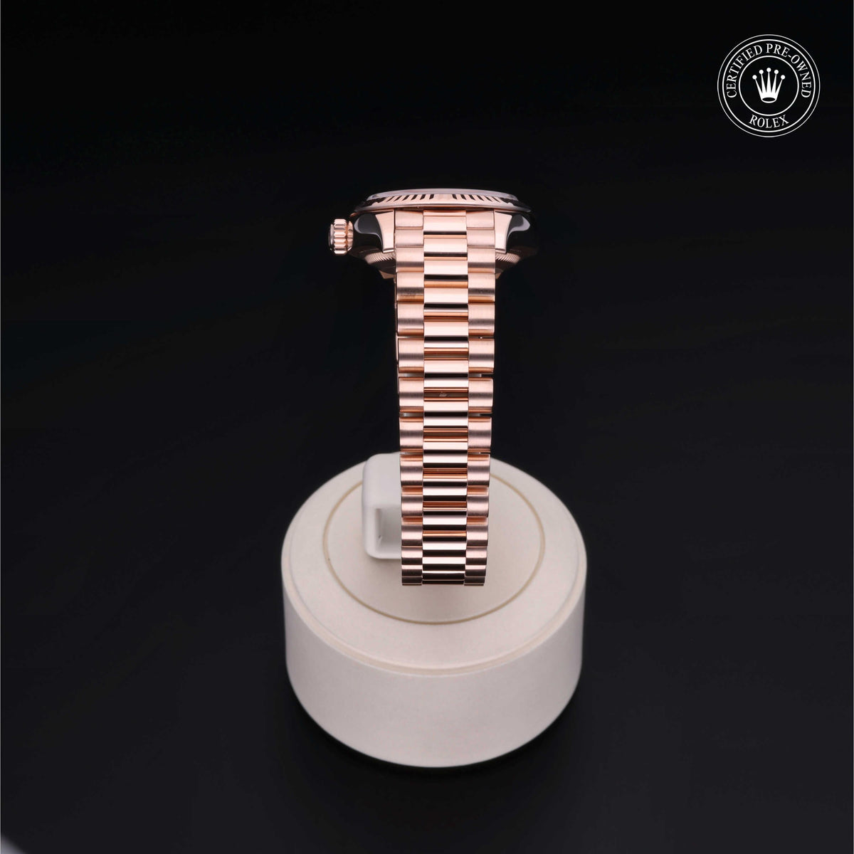 Rolex Certified Pre-Owned Lady-Datejust 28 M279175 in 18 ct Everose gold with white mother-of-pearl dial, image 24 of 41