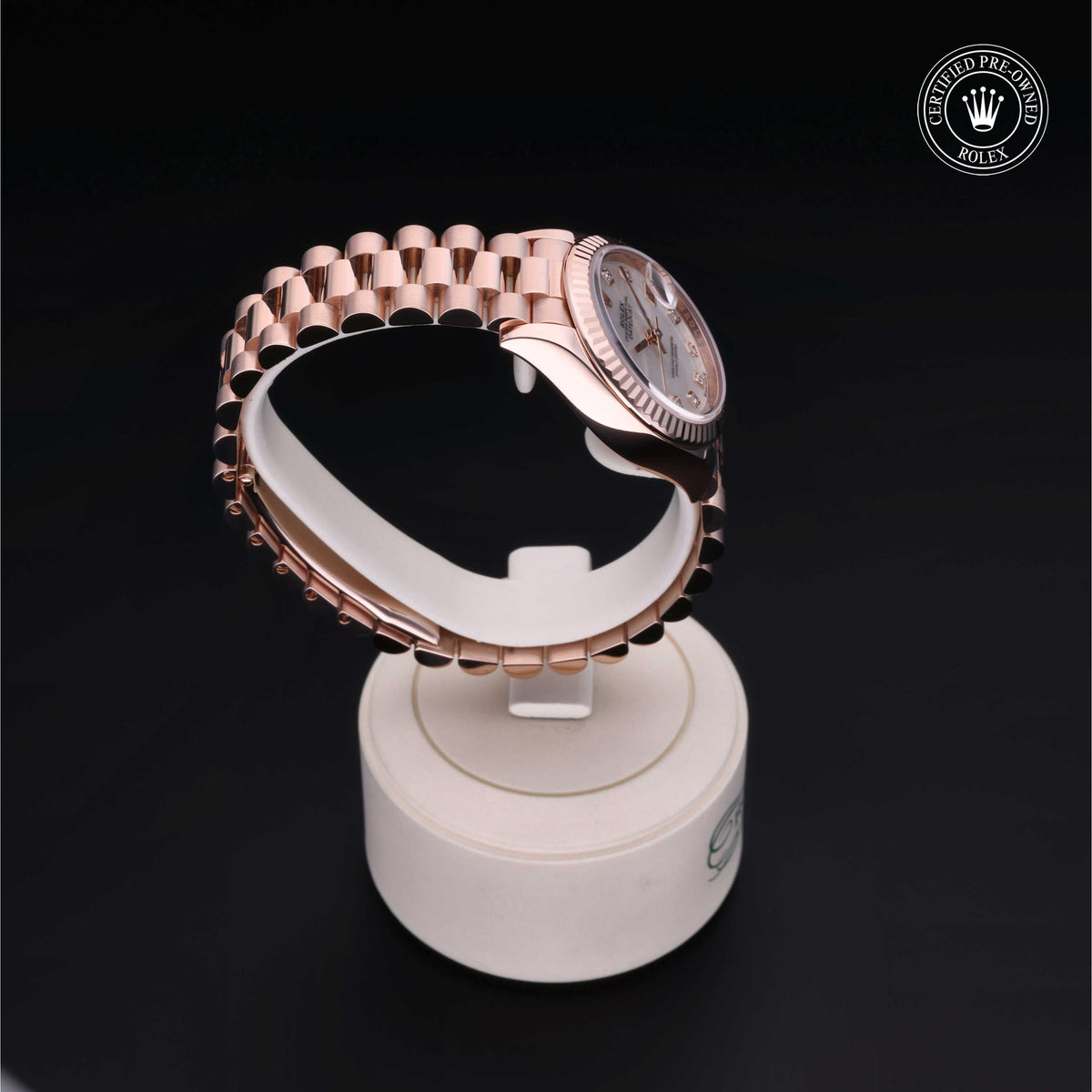 Rolex Certified Pre-Owned Lady-Datejust 28 M279175 in 18 ct Everose gold with white mother-of-pearl dial, image 33 of 41