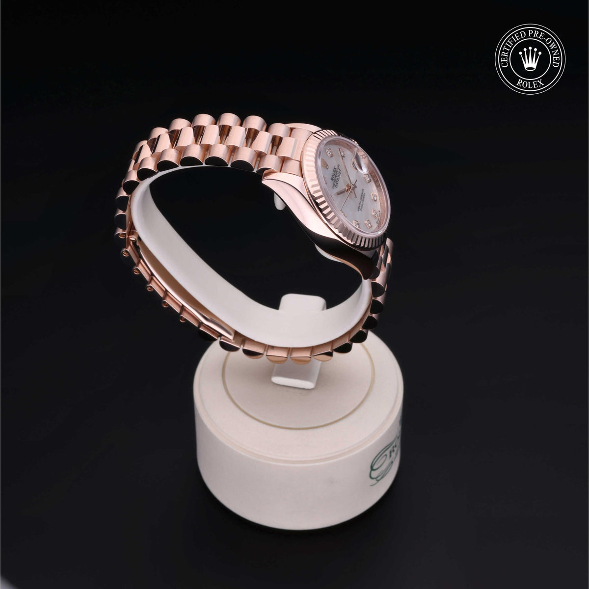 Rolex Certified Pre-Owned Lady-Datejust 28 M279175 in 18 ct Everose gold with white mother-of-pearl dial, image 34 of 41
