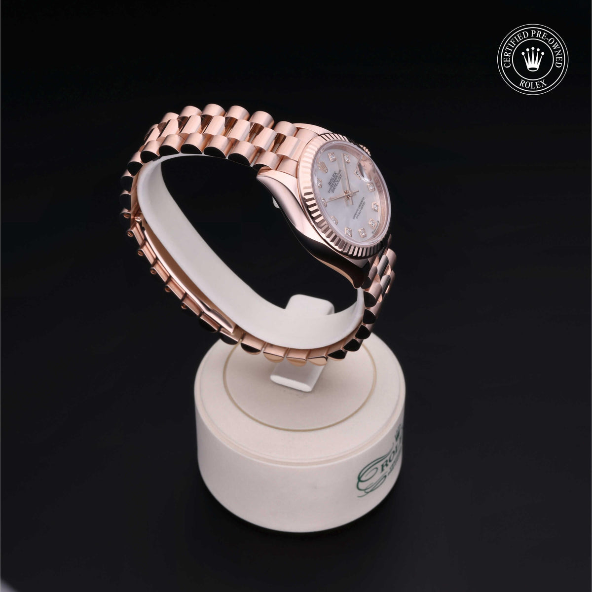 Rolex Certified Pre-Owned Lady-Datejust 28 M279175 in 18 ct Everose gold with white mother-of-pearl dial, image 35 of 41