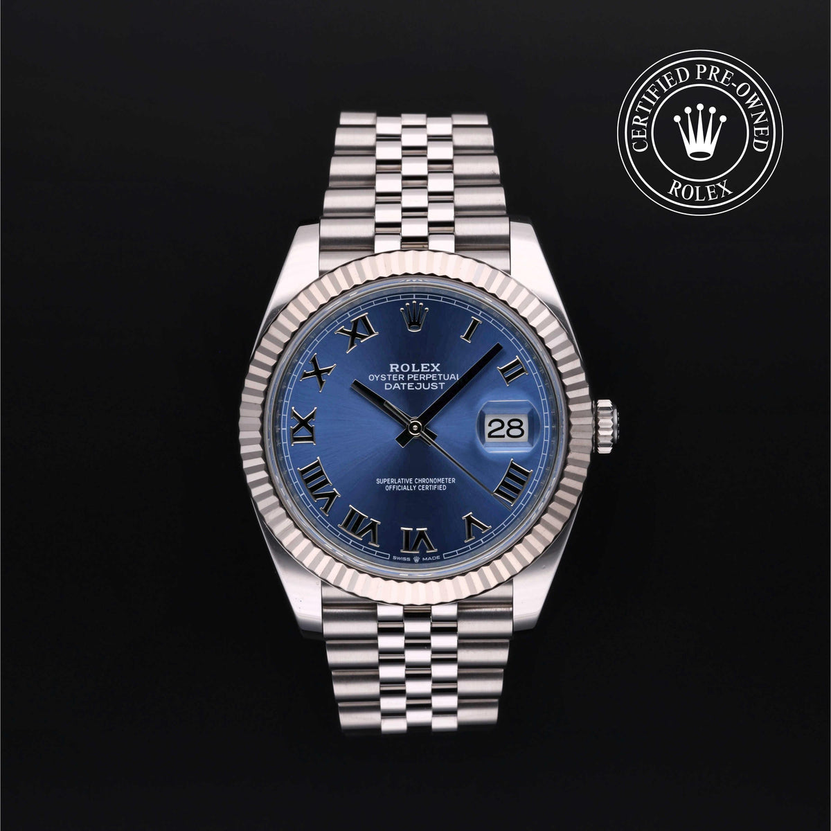 Rolex Certified Pre-Owned Datejust 41 M126334 in Oystersteel with blue dial, image 1 of 41