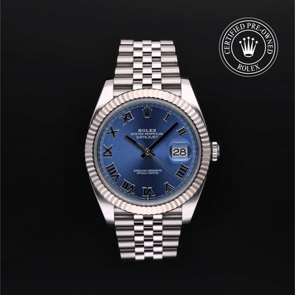 Rolex Certified Pre-Owned Datejust 41 M126334 in Oystersteel with blue dial, image 1 of 41