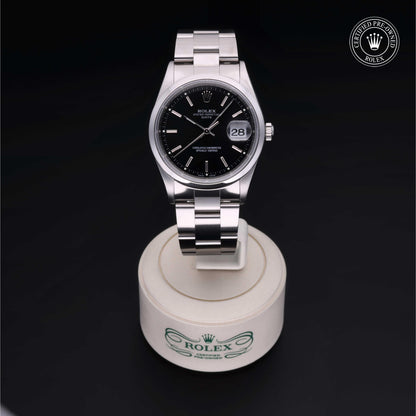 Rolex Certified Pre-Owned Date 34 M15200 in Oystersteel with black dial, image 2 of 41