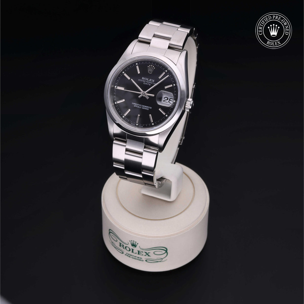 Rolex Certified Pre-Owned Date 34 M15200 in Oystersteel with black dial, image 8 of 41