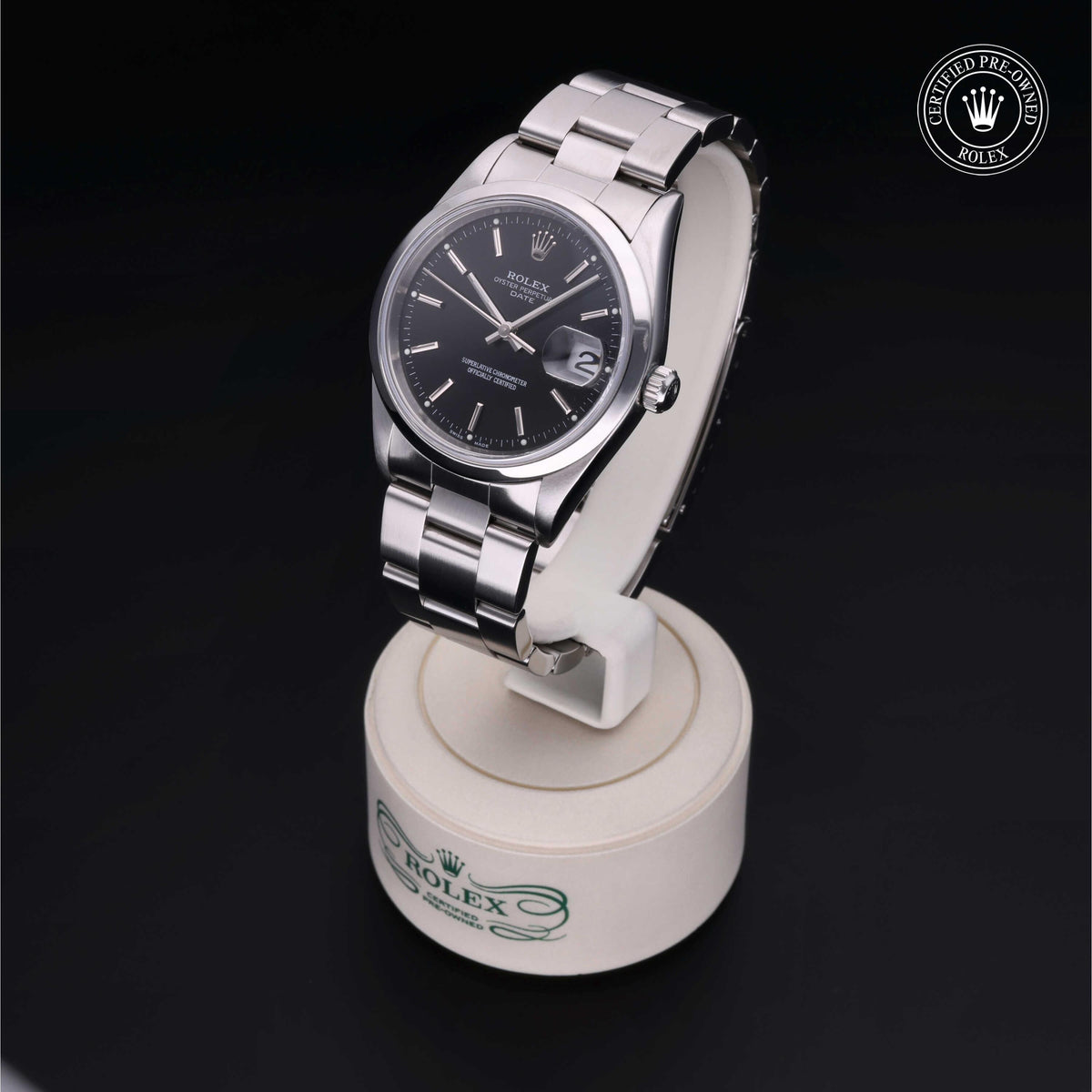 Rolex Certified Pre-Owned Date 34 M15200 in Oystersteel with black dial, image 9 of 41