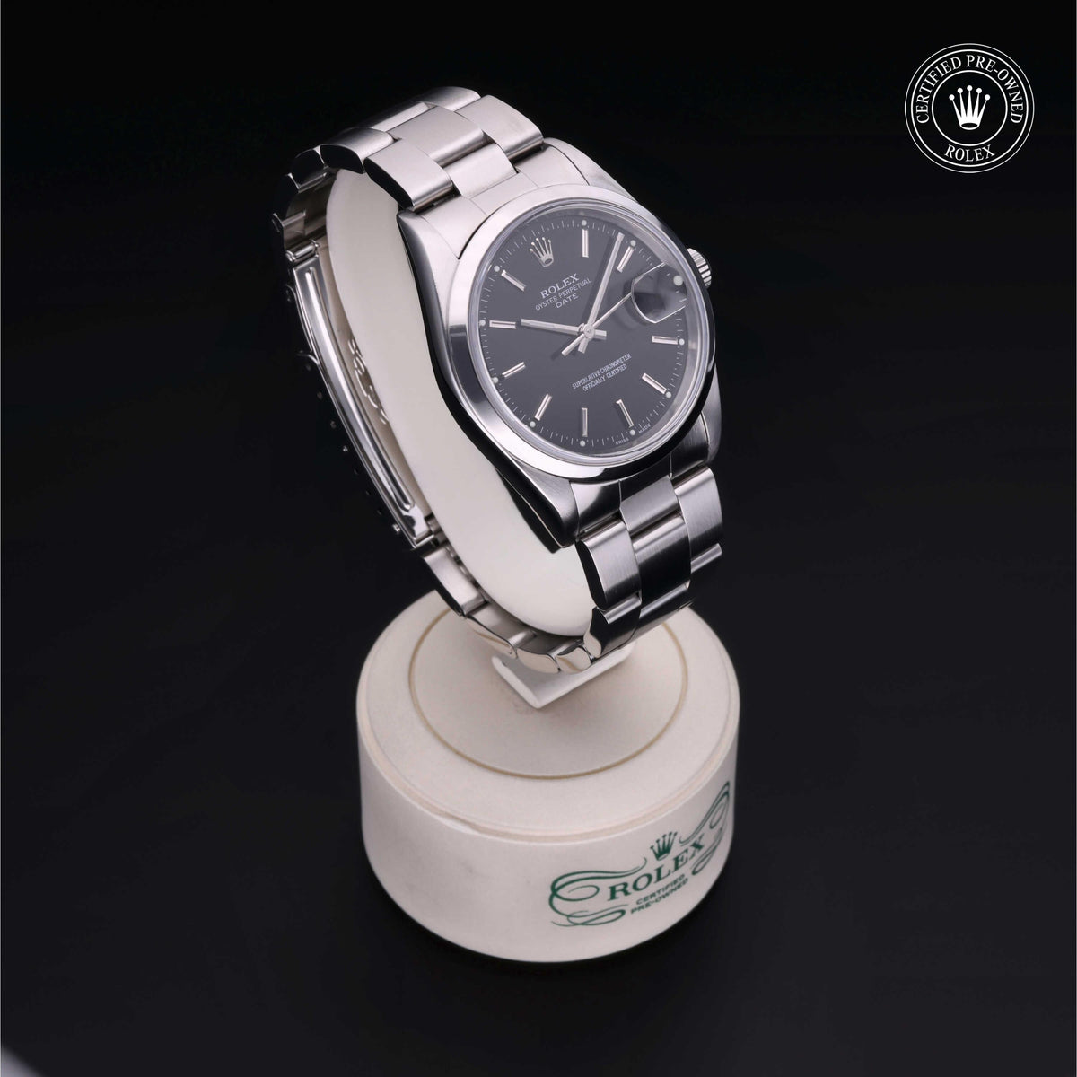 Rolex Certified Pre-Owned Date 34 M15200 in Oystersteel with black dial, image 38 of 41