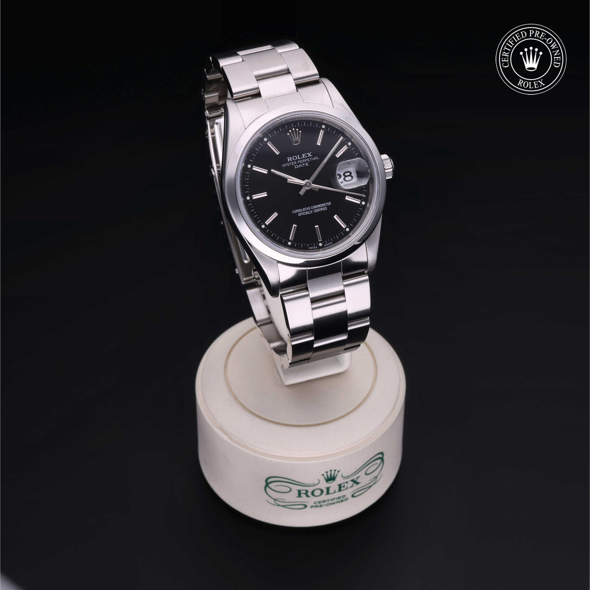 Rolex Certified Pre-Owned Date 34 M15200 in Oystersteel with black dial, image 40 of 41