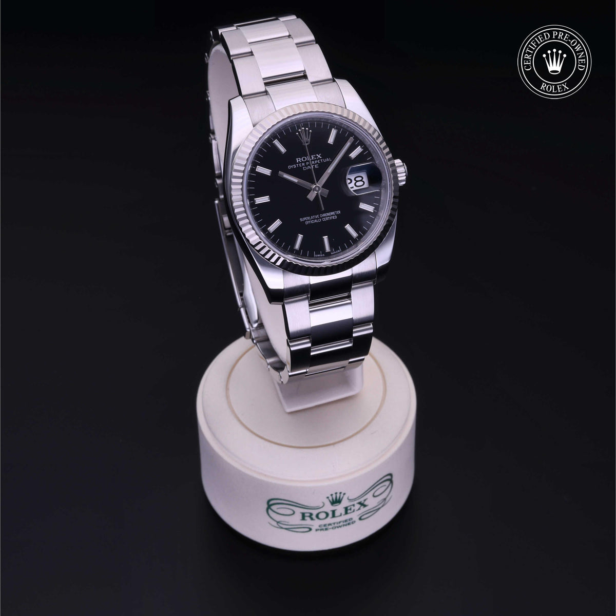Rolex Certified Pre-Owned Date 34 M115234 in Oystersteel with black dial, image 40 of 41