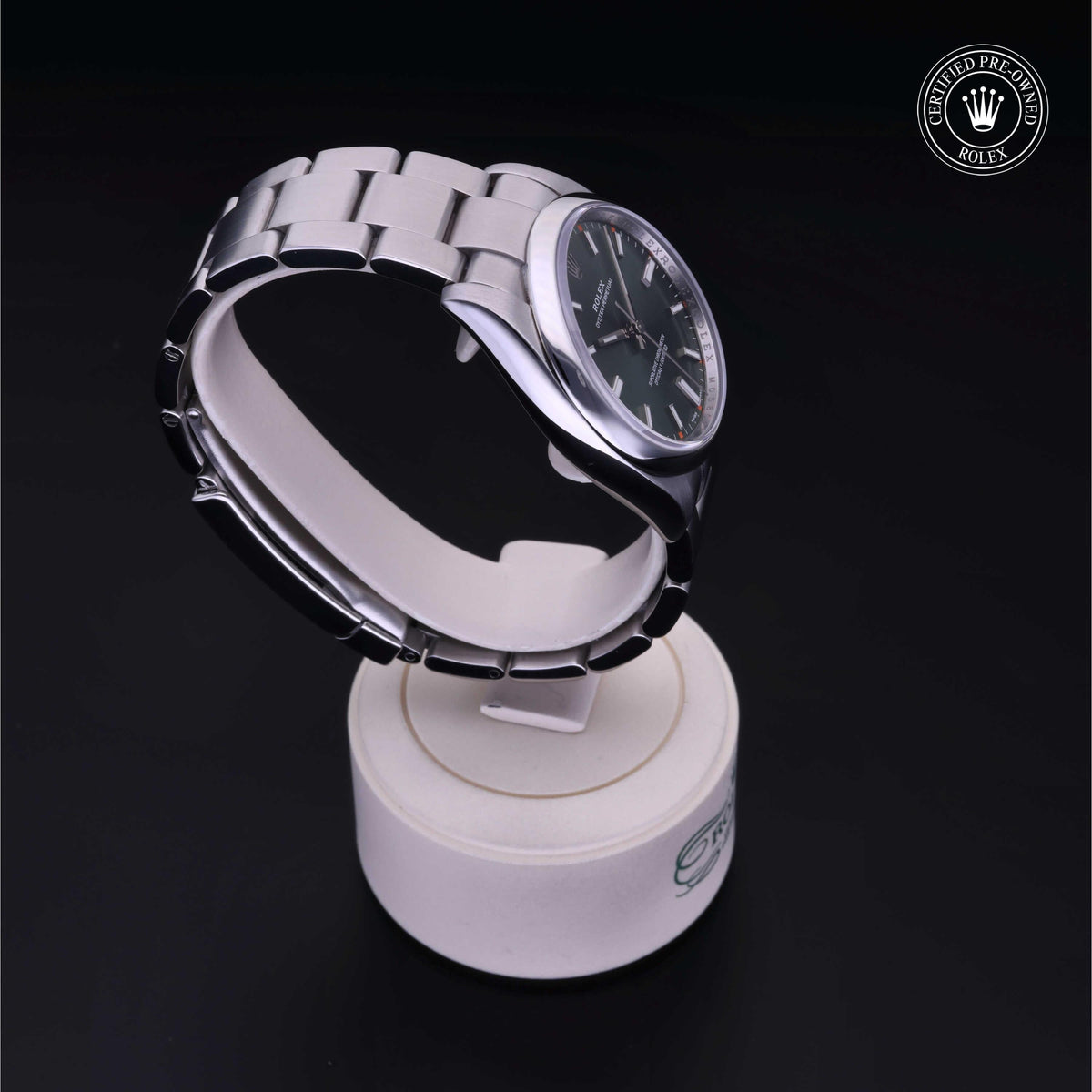 Rolex Certified Pre-Owned Oyster Perpetual 34 M114200 in Oystersteel with green dial, image 34 of 41