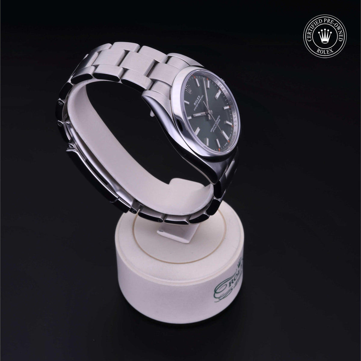 Rolex Certified Pre-Owned Oyster Perpetual 34 M114200 in Oystersteel with green dial, image 35 of 41