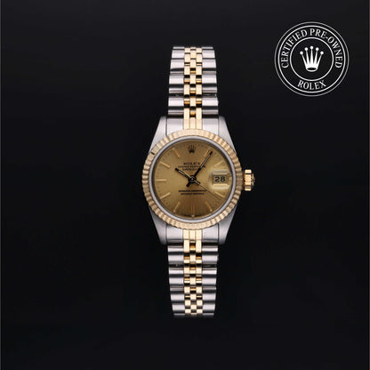 Rolex Certified Pre-Owned Lady-Datejust 26 69173 in Oystersteel and yellow gold with champagne dial, image 1 of 41