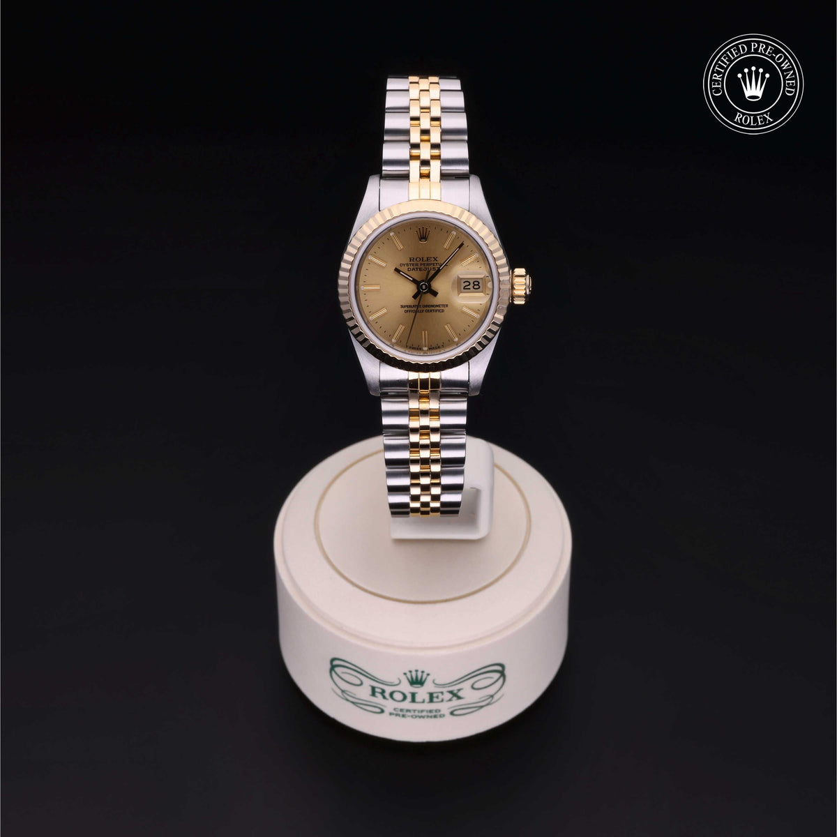 Rolex Certified Pre-Owned Lady-Datejust 26 69173 in Oystersteel and yellow gold with champagne dial, image 2 of 41