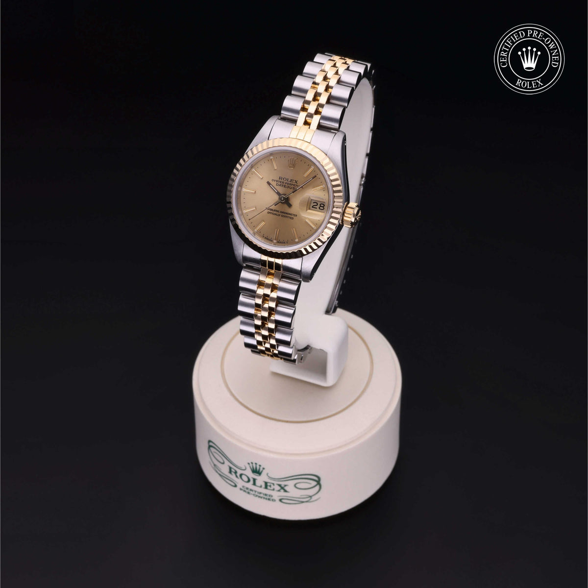 Rolex Certified Pre-Owned Lady-Datejust 26 69173 in Oystersteel and yellow gold with champagne dial, image 8 of 41