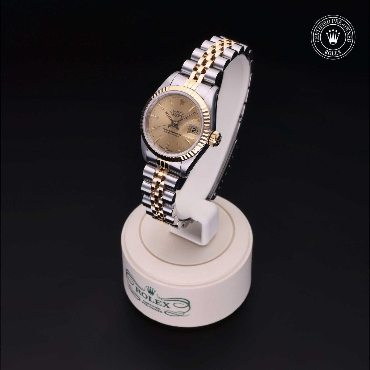 Rolex Certified Pre-Owned Lady-Datejust 26 69173 in Oystersteel and yellow gold with champagne dial, image 3 of 41