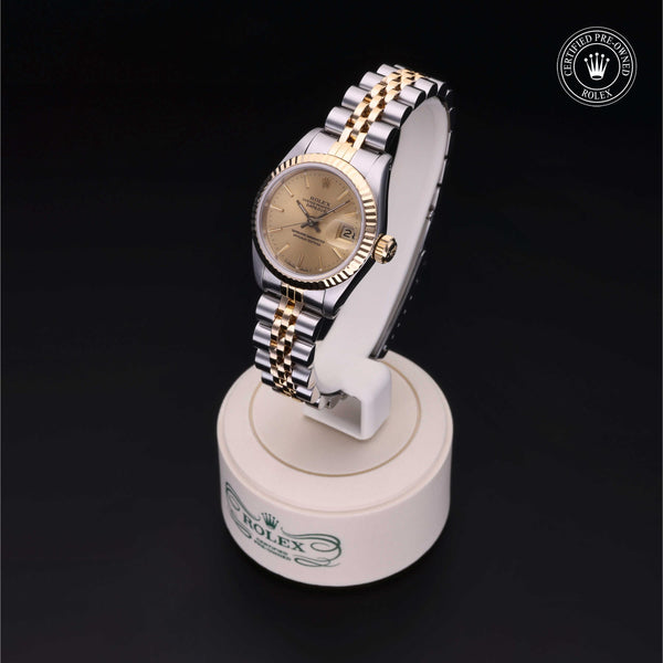 Rolex Certified Pre-Owned Lady-Datejust 26 69173 in Oystersteel and yellow gold with champagne dial, image 3 of 41