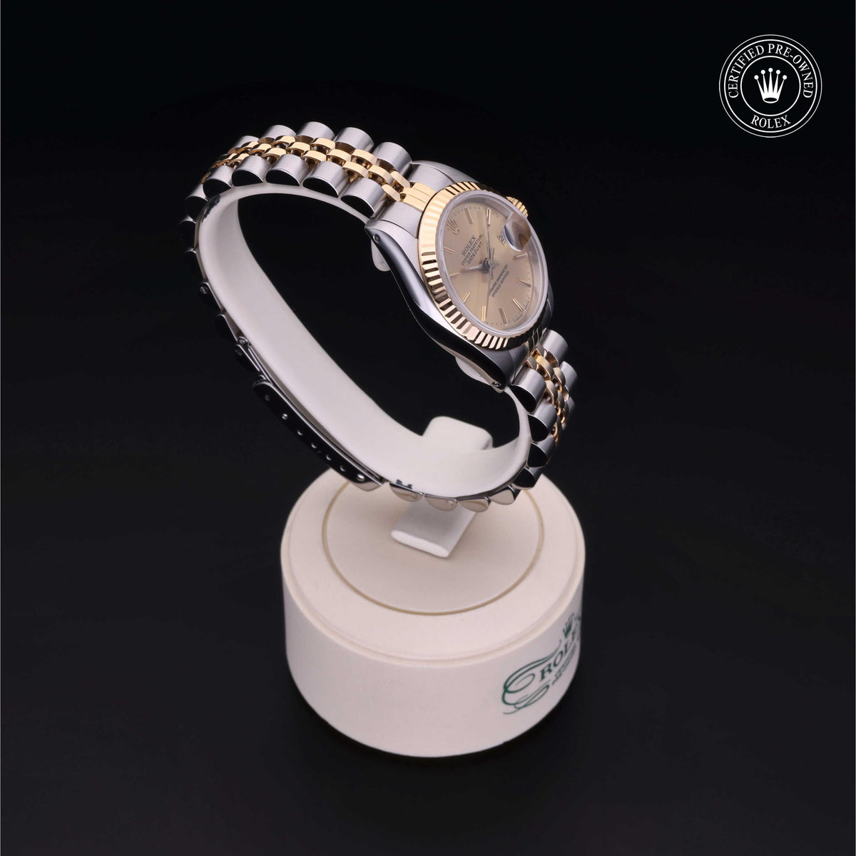 Rolex Certified Pre-Owned Lady-Datejust 26 69173 in Oystersteel and yellow gold with champagne dial, image 35 of 41