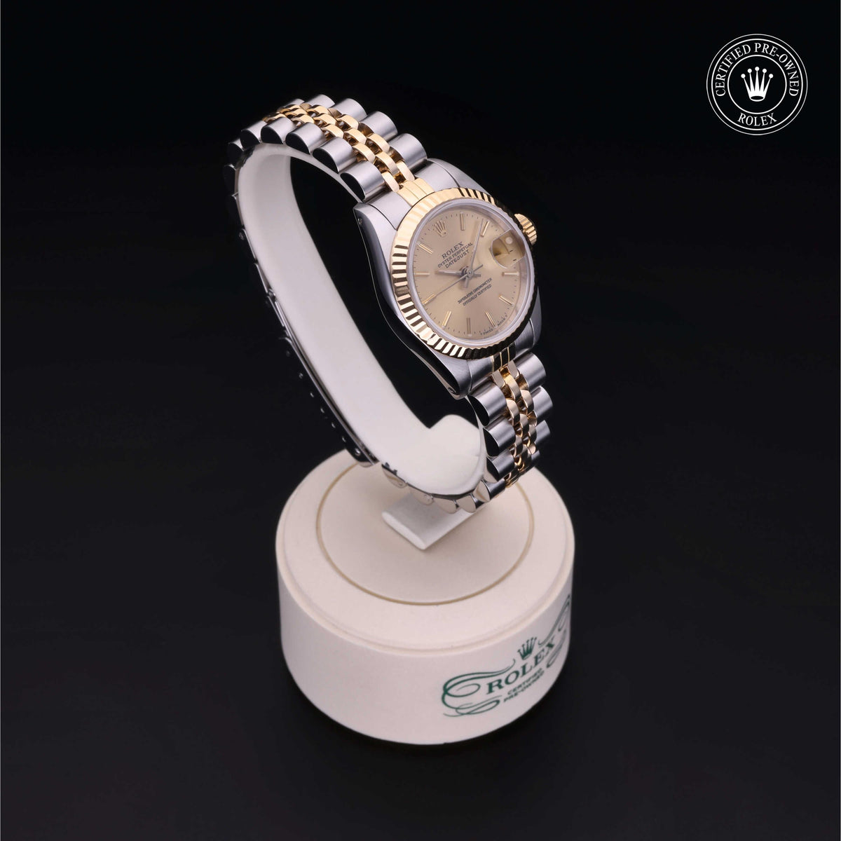 Rolex Certified Pre-Owned Lady-Datejust 26 69173 in Oystersteel and yellow gold with champagne dial, image 37 of 41