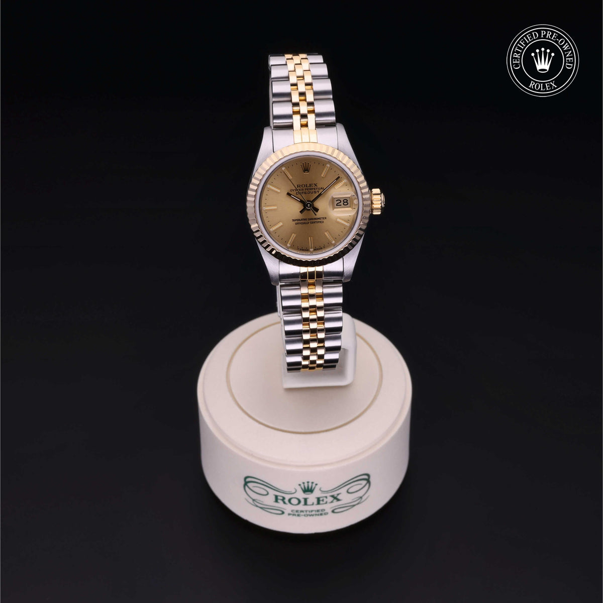 Rolex Certified Pre-Owned Lady-Datejust 26 69173 in Oystersteel and yellow gold with champagne dial, image 41 of 41