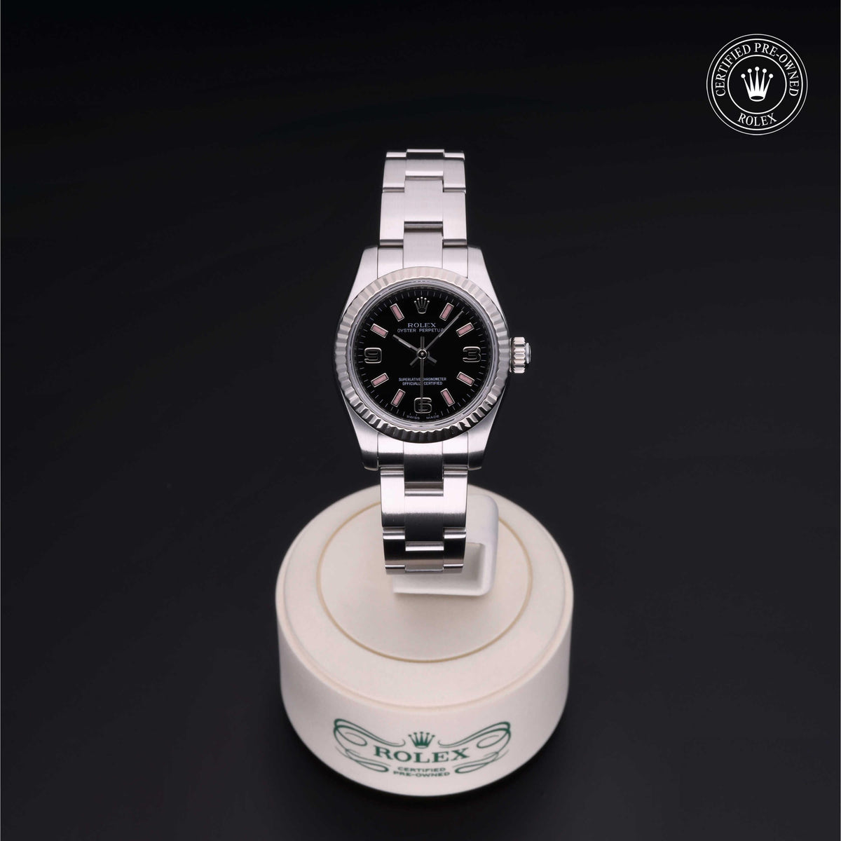 Rolex Certified Pre-Owned Oyster Perpetual 26 M176234 in Oystersteel with black dial, image 2 of 41