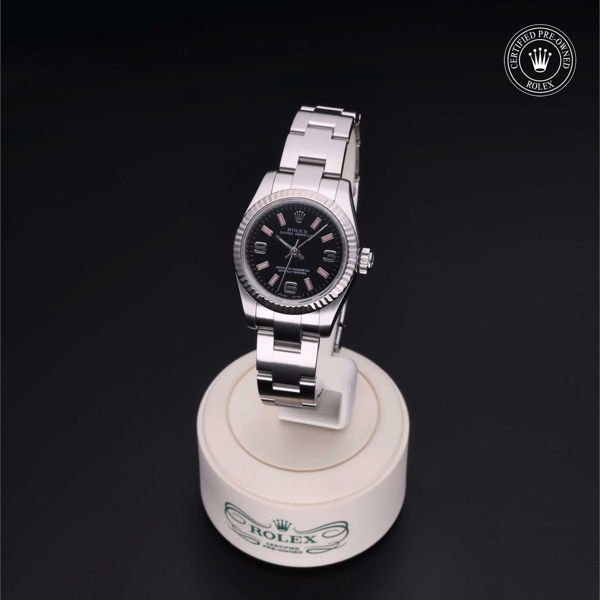 Rolex Certified Pre-Owned Oyster Perpetual 26 M176234 in Oystersteel with black dial, image 7 of 41