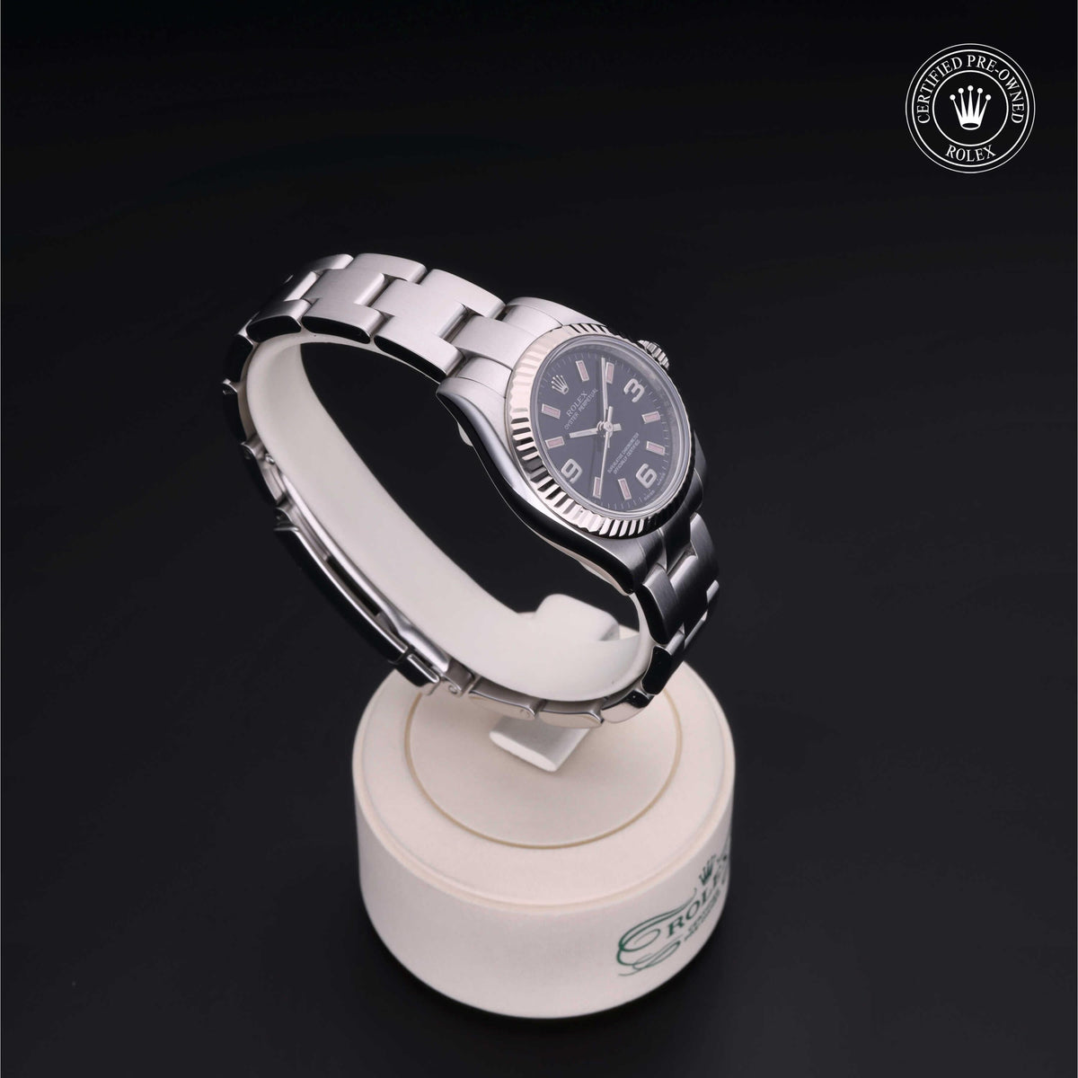 Rolex Certified Pre-Owned Oyster Perpetual 26 M176234 in Oystersteel with black dial, image 36 of 41