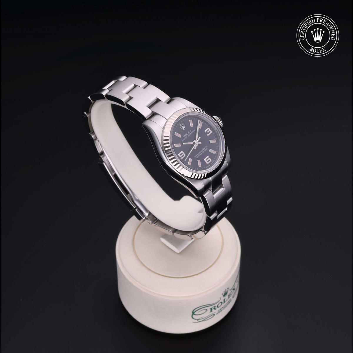 Rolex Certified Pre-Owned Oyster Perpetual 26 M176234 in Oystersteel with black dial, image 37 of 41