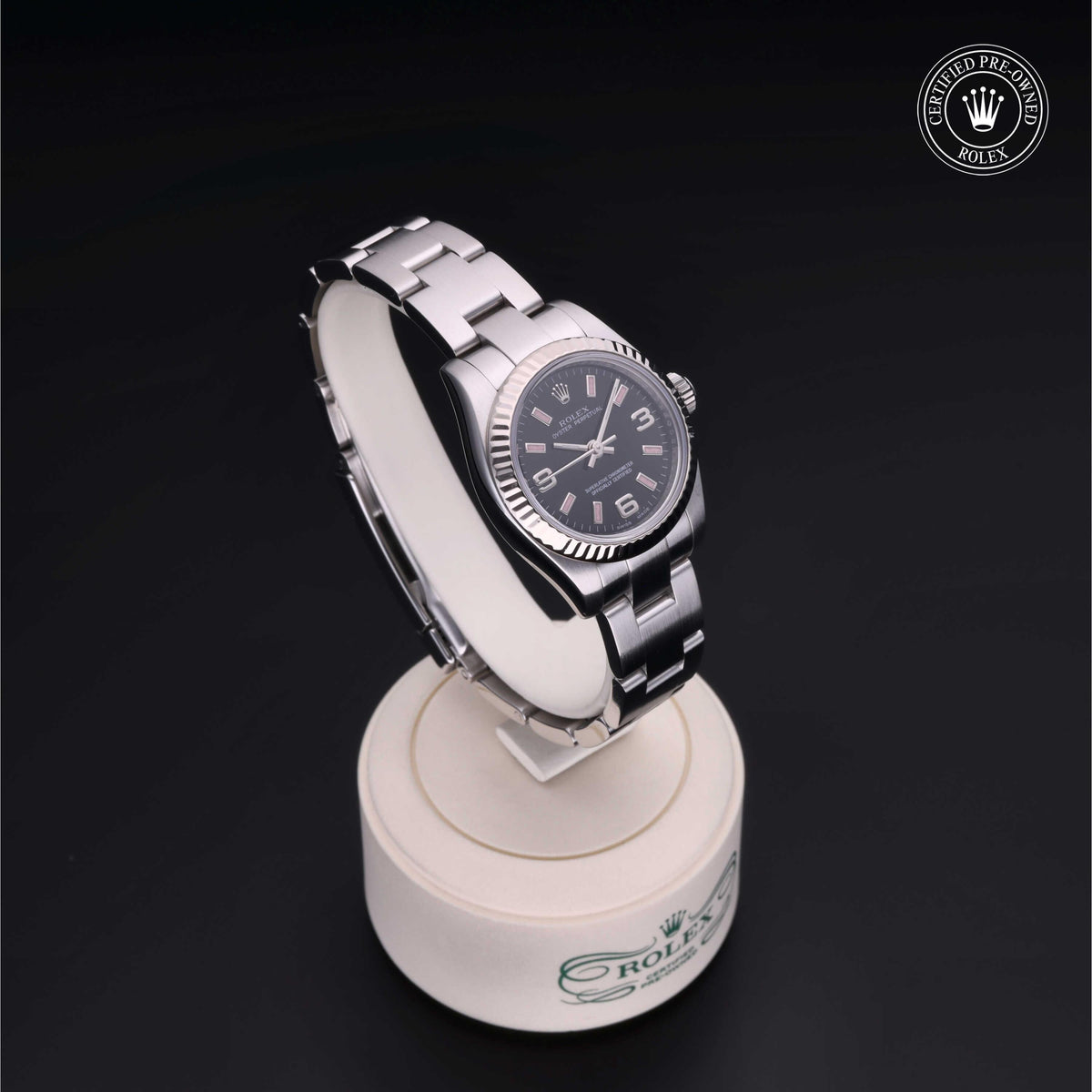 Rolex Certified Pre-Owned Oyster Perpetual 26 M176234 in Oystersteel with black dial, image 38 of 41